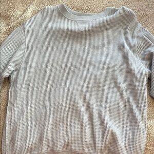 Aerie Gray Waffle Knit Sweater